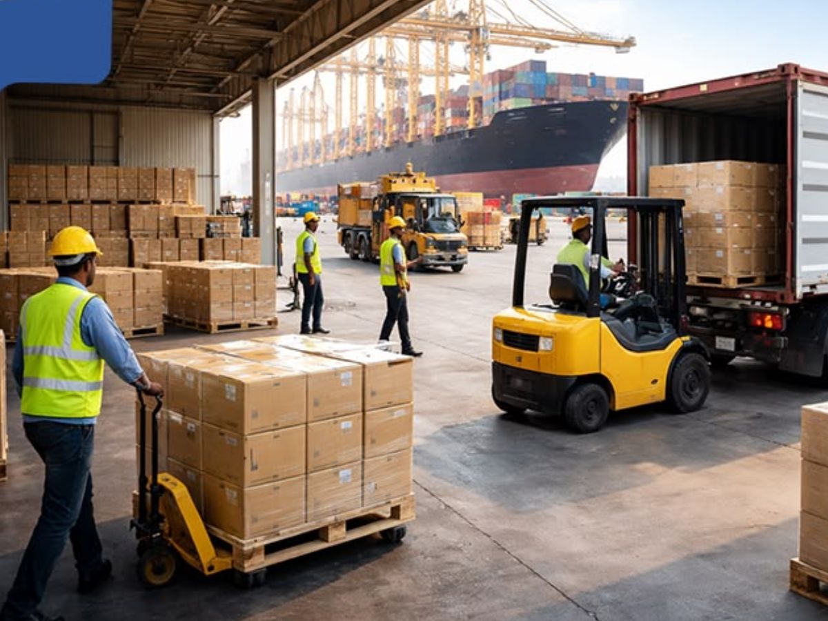 KTE delivery vehicle loading an order